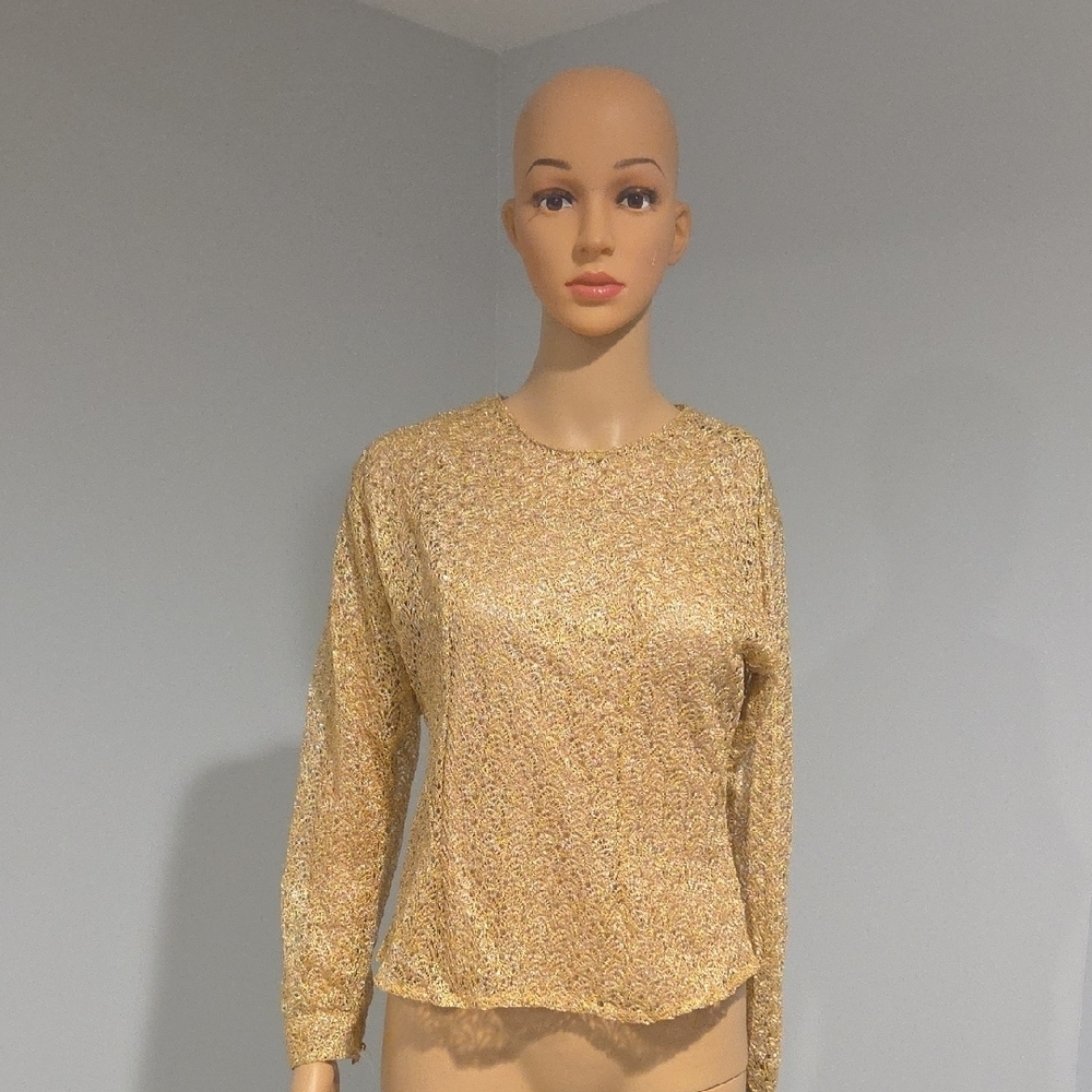 Vintage Gold Patterned Blouse